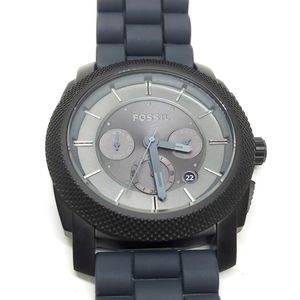 Fossil Watch FS4701 Black Silicone Wristband Chronograph 5 ATM EUC